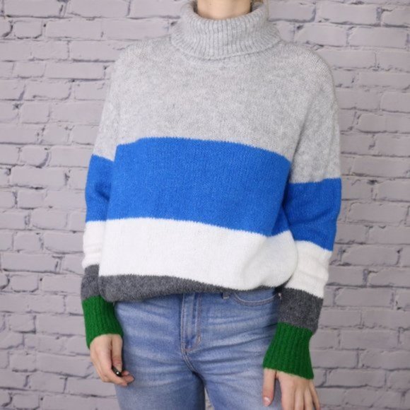 Vince Camuto blue green wool blend sweater c2 - Picture 4 of 6